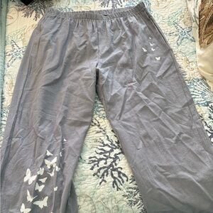 2xl gray ankle length pants pockets